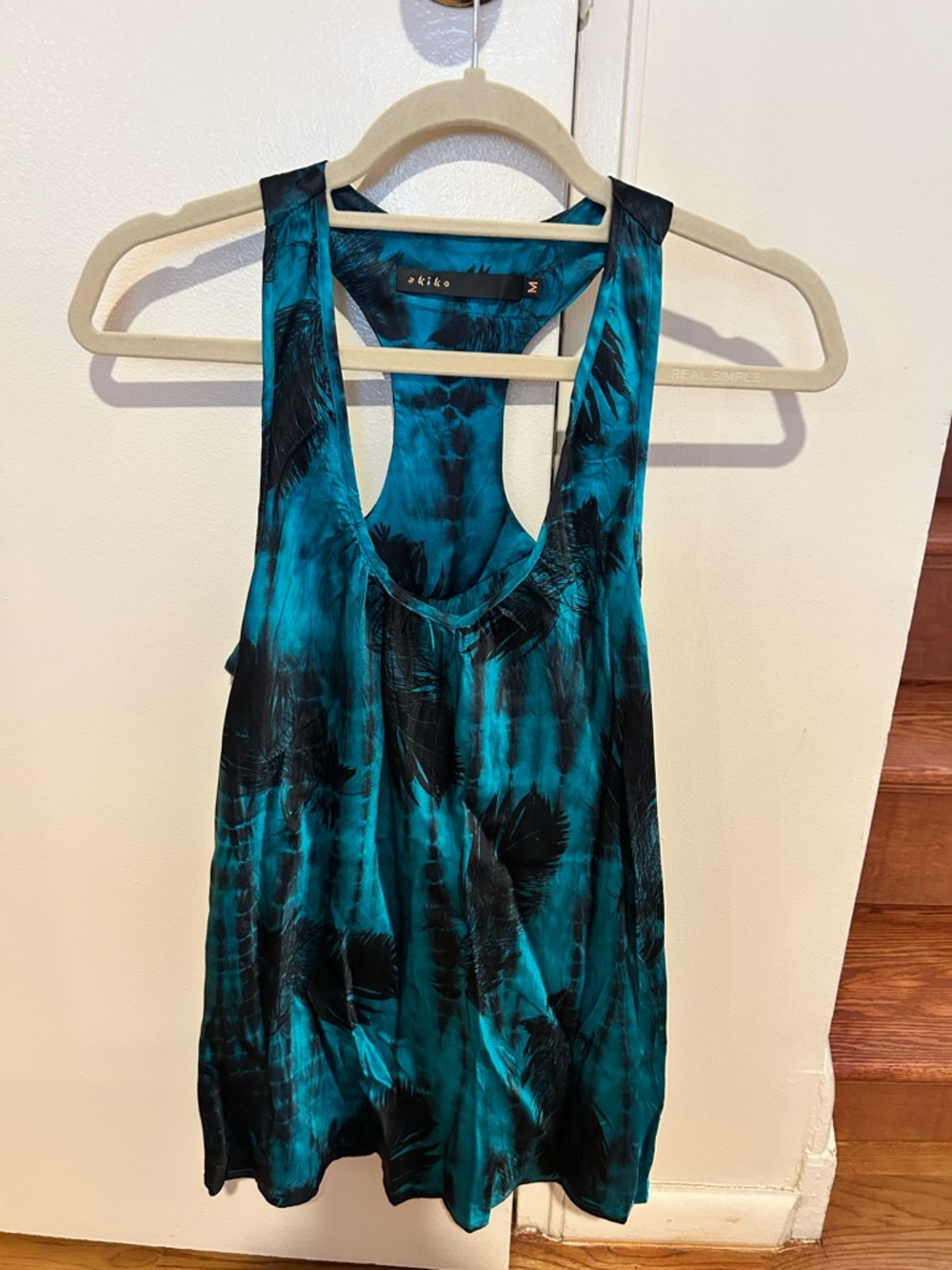 Akiko Teal and Black Tie-Dye Racerback Tank